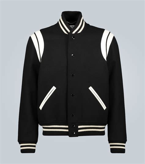 ysl jacke herren schwarz|ysl teddy bomber jacket.